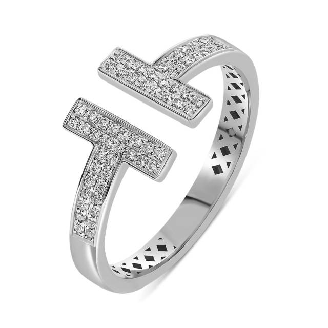 Кольцо из белого золота с бриллиантами (060986)