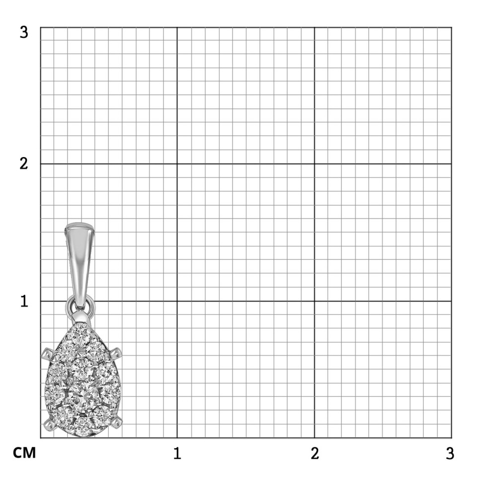 Кулон из белого золота с бриллиантами (039596)