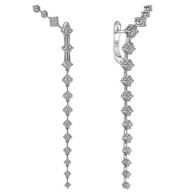 Серьги из белого золота с бриллиантами (063744)