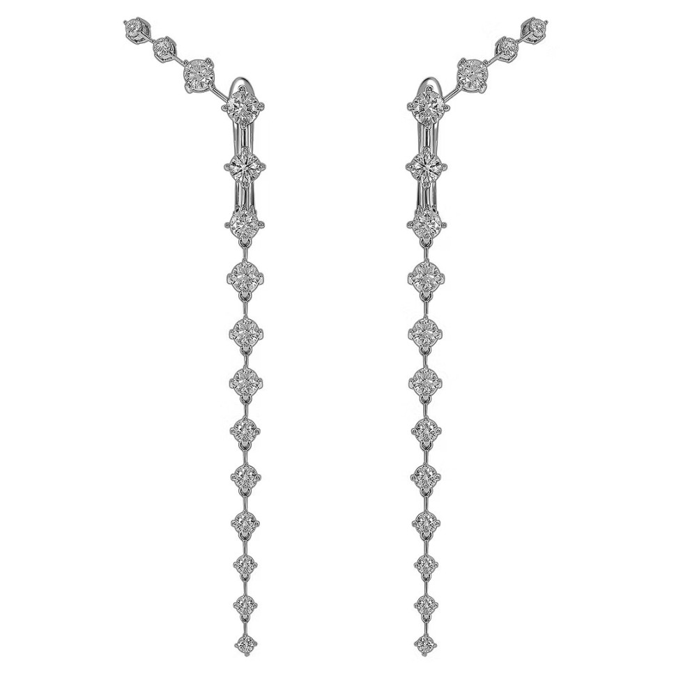 Серьги из белого золота с бриллиантами (063744)