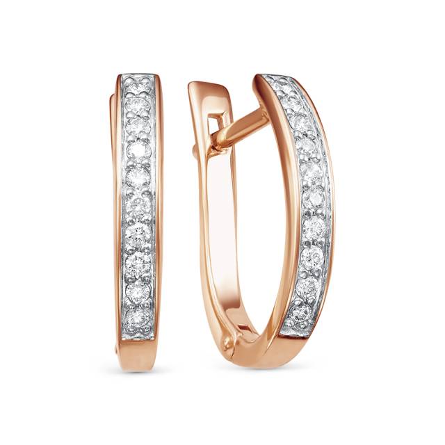 Серьги из красного золота с бриллиантами (053963)