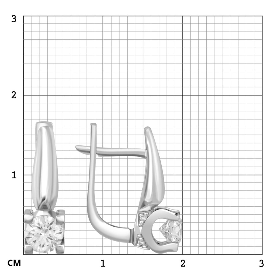 Серьги из белого золота с бриллиантами (043947)