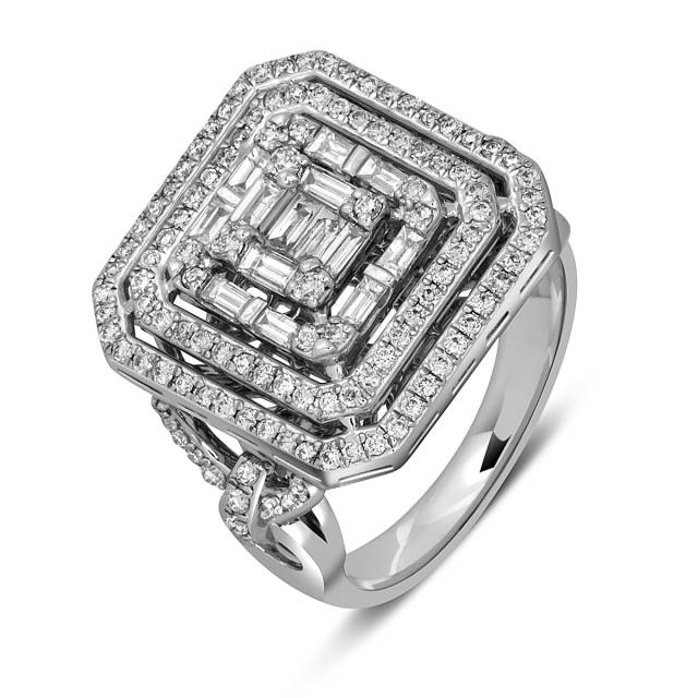 Кольцо из белого золота с бриллиантами (052341)