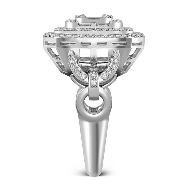 Кольцо из белого золота с бриллиантами (052341)