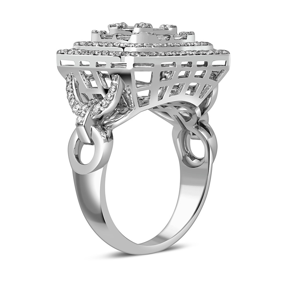 Кольцо из белого золота с бриллиантами (052341)