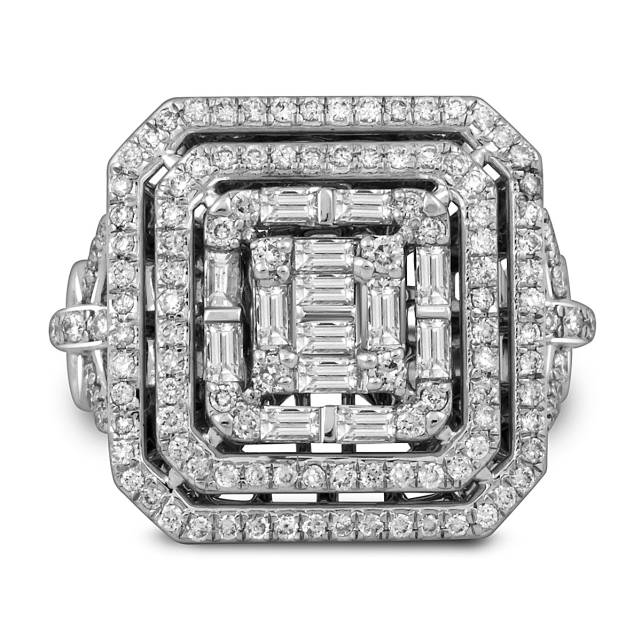 Кольцо из белого золота с бриллиантами (052341)