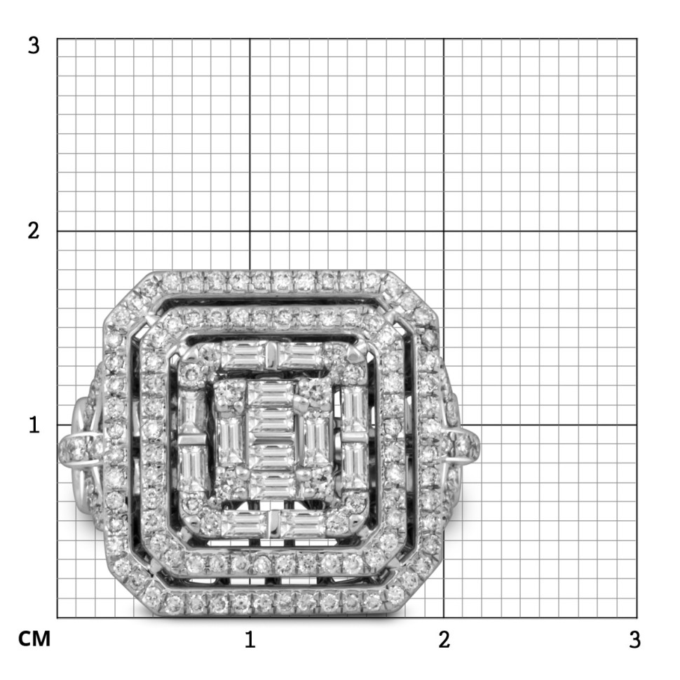 Кольцо из белого золота с бриллиантами (052341)