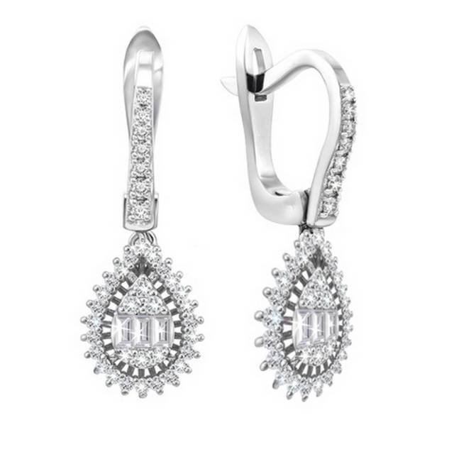 Серьги из белого золота с бриллиантами (051620)