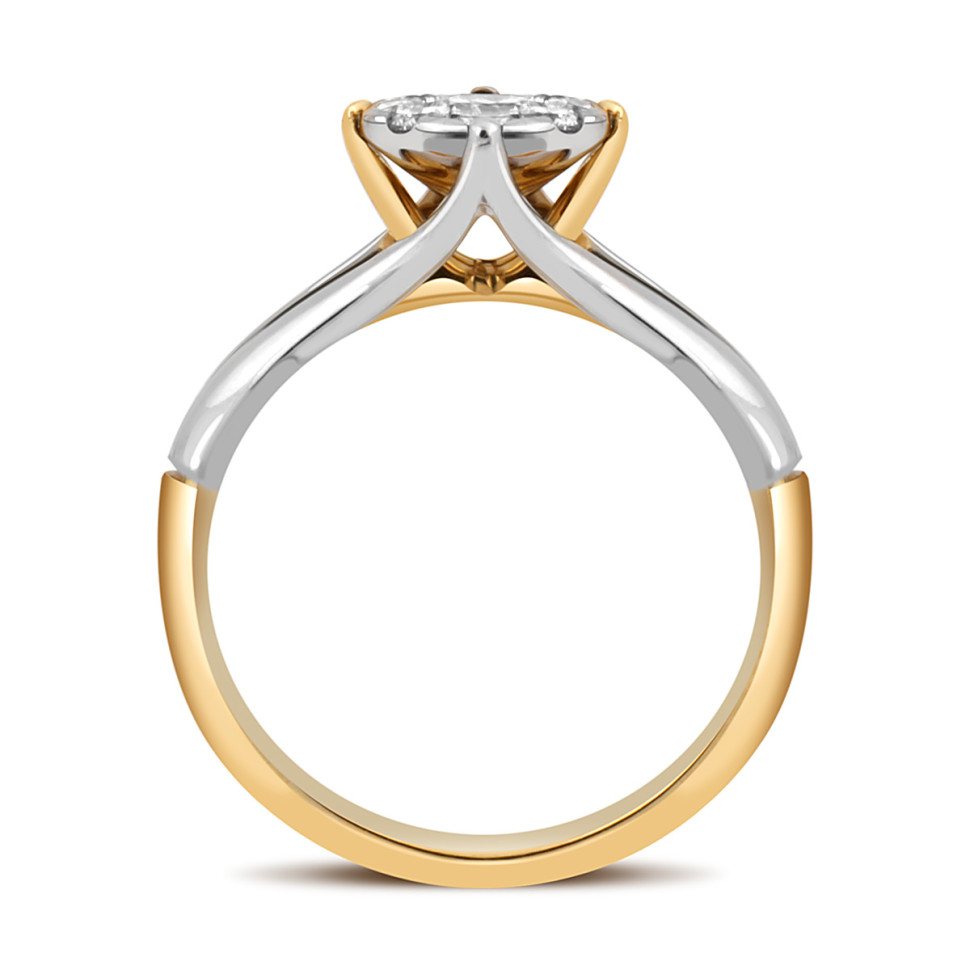 Кольцо из комбинированного золота с бриллиантами (038524)