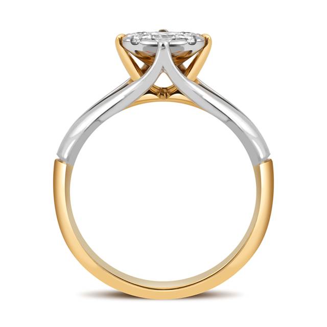 Кольцо из комбинированного золота с бриллиантами (038524)