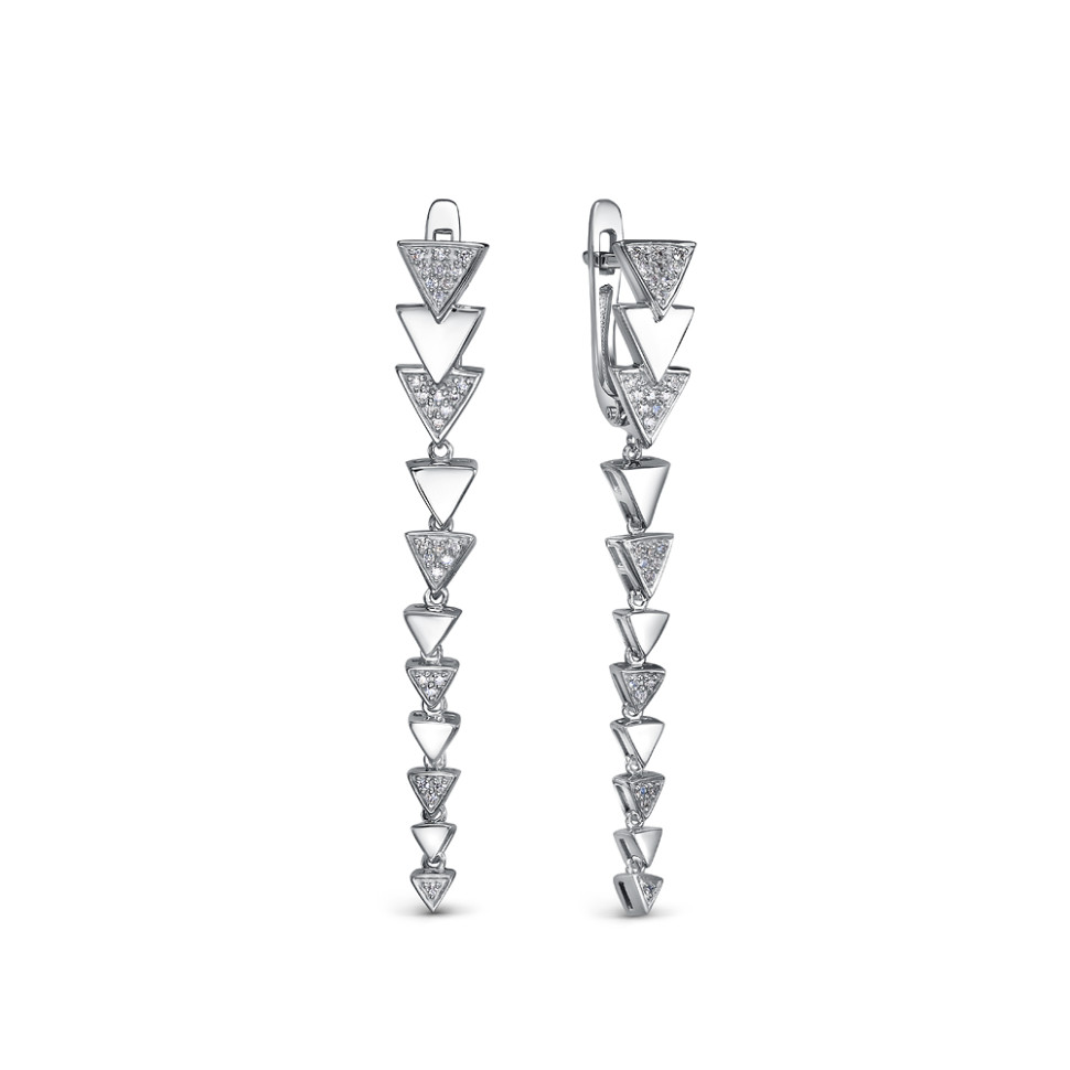 Серьги из платины с бриллиантами (058008)