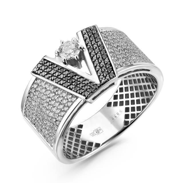 Кольцо из белого золота с бриллиантами (060090)