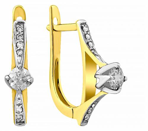 Серьги из комбинированного золота с бриллиантами