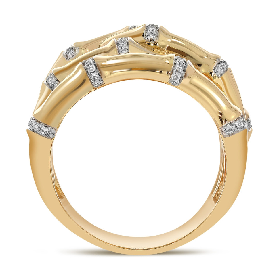 Кольцо из жёлтого золота с бриллиантами (051837)