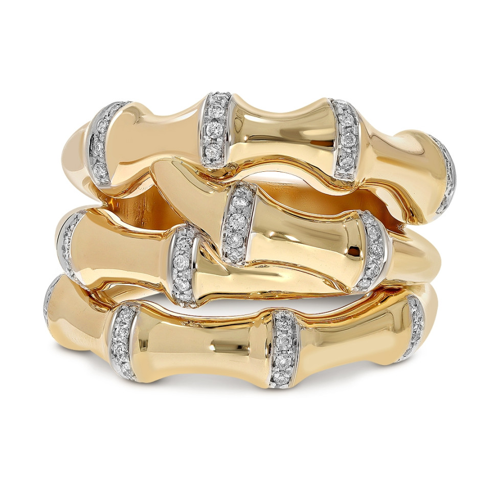 Кольцо из жёлтого золота с бриллиантами (051837)