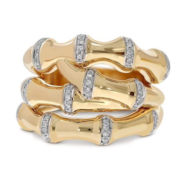 Кольцо из жёлтого золота с бриллиантами (051837)