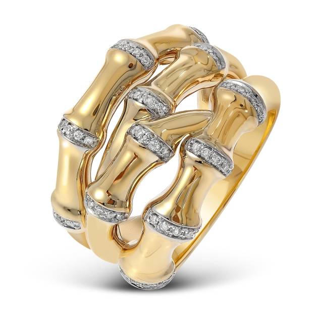 Кольцо из жёлтого золота с бриллиантами (051837)