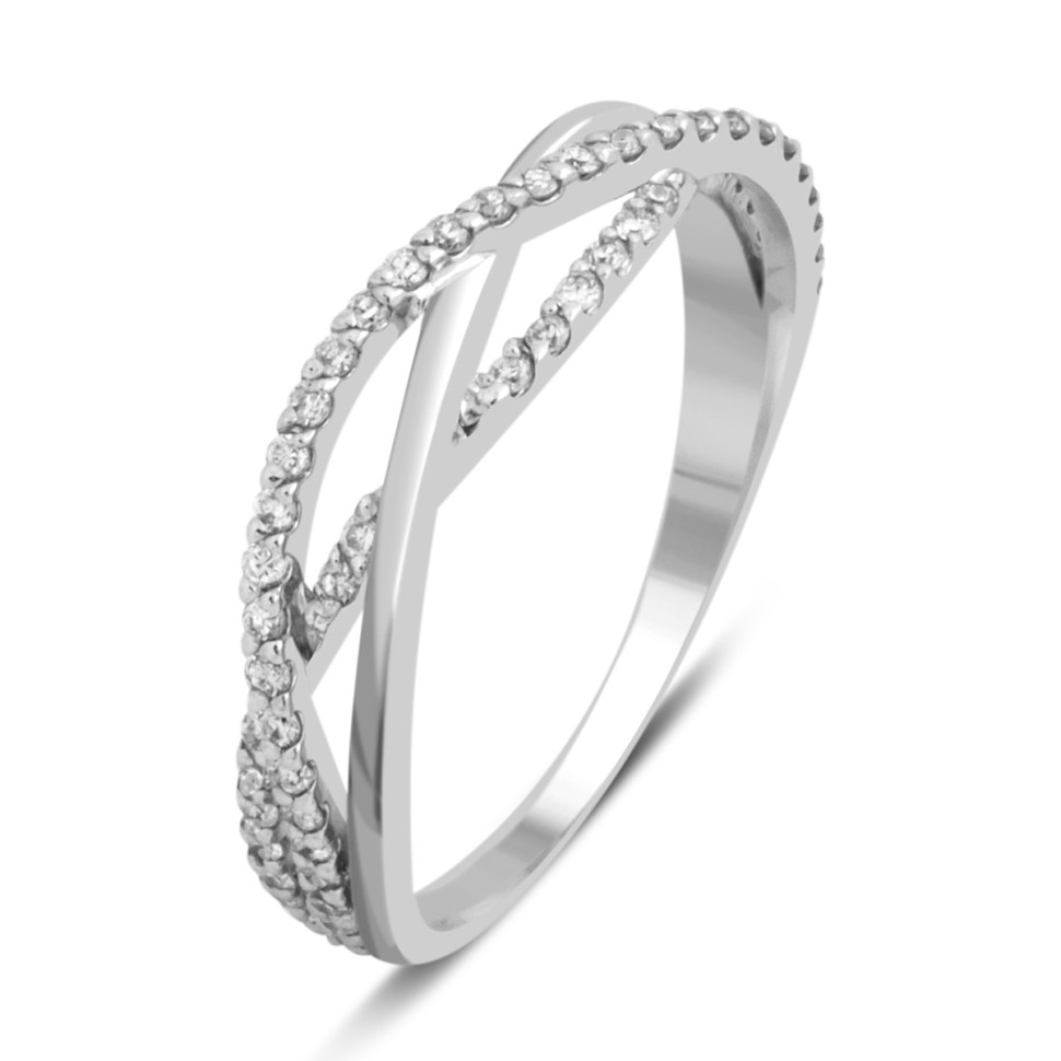 Кольцо из белого золота с бриллиантами (028418)