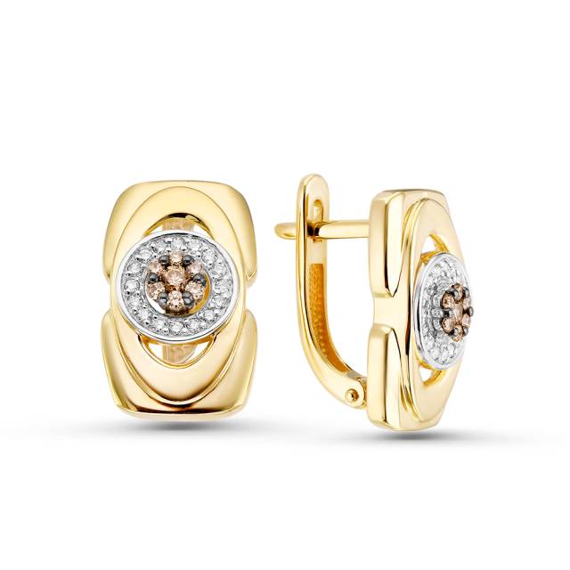 Серьги из жёлтого золота с бриллиантами (057623)