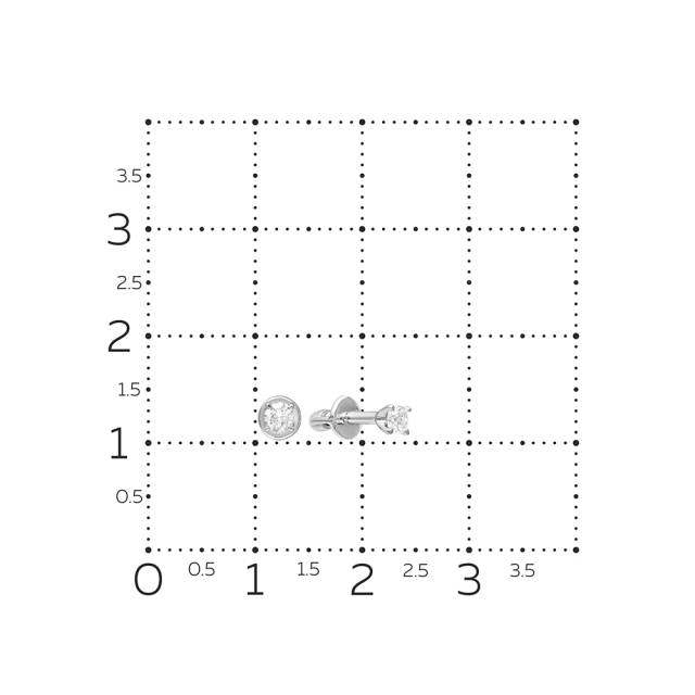 Серьги пусеты из белого золота с бриллиантами (062952)