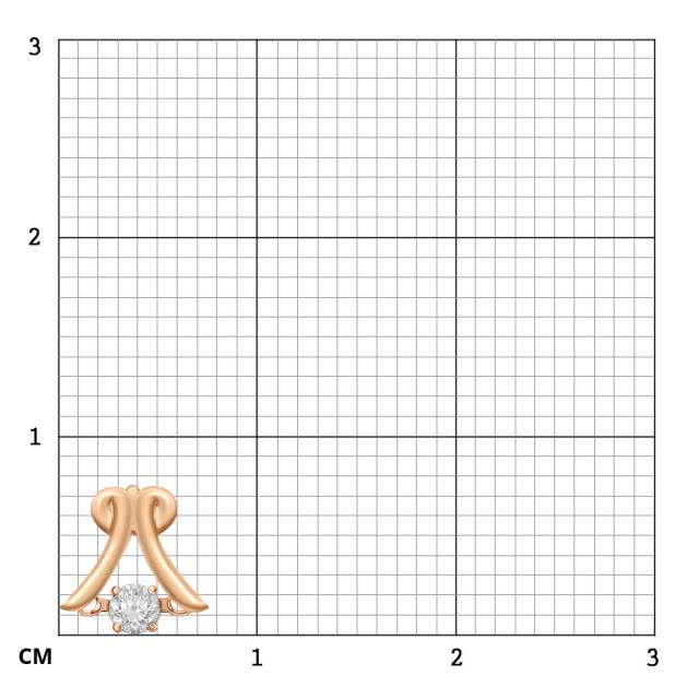 Кулон из красного золота с "плавающим" бриллиантом (041299)