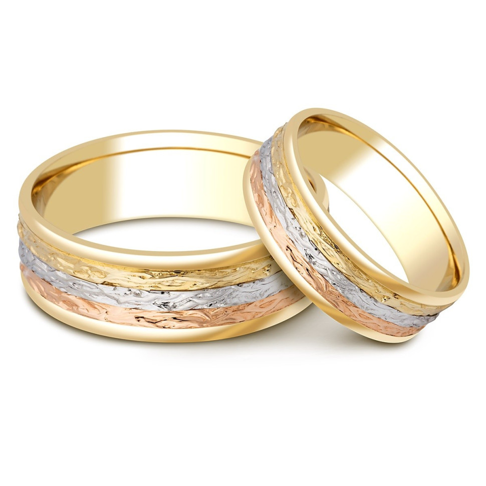 Обручальное кольцо из комбинированного золота (000119)