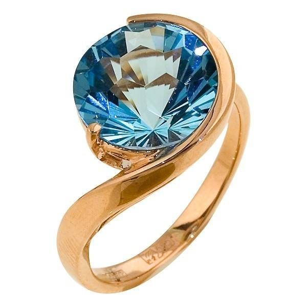 Кольцо из красного золота с топазом (028041)