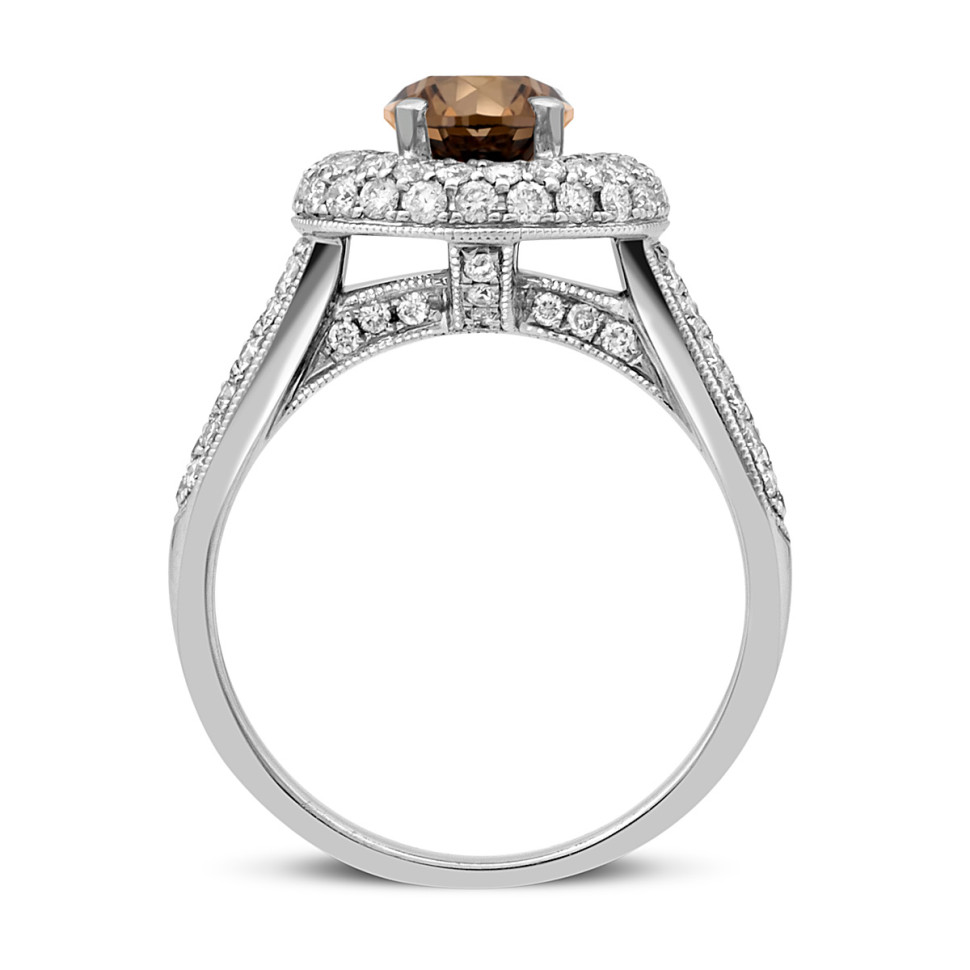 Помолвочное кольцо из белого золота с бриллиантами Fancy brown (049311)