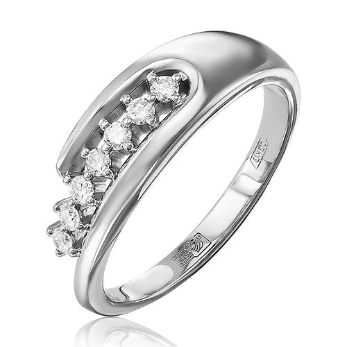 Кольцо из белого золота с бриллиантами (053090)