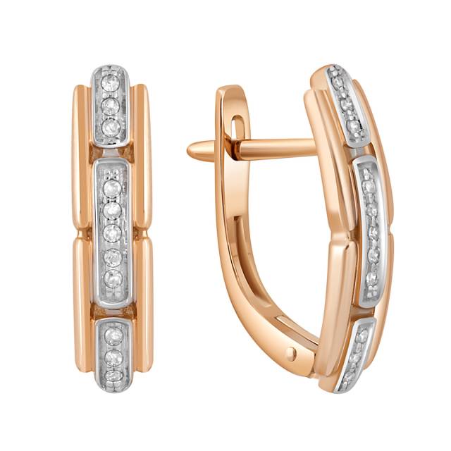 Серьги из красного золота с бриллиантами (045581)