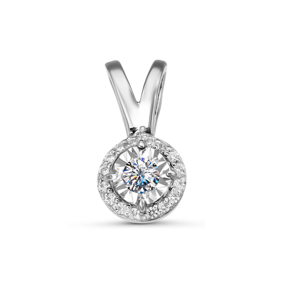 Кулон из белого золота с бриллиантами (054976)