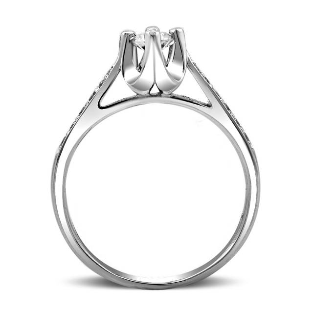 Помолвочное кольцо из белого золота с бриллиантами (016861)