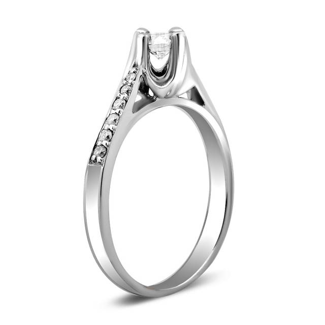 Помолвочное кольцо из белого золота с бриллиантами (016861)
