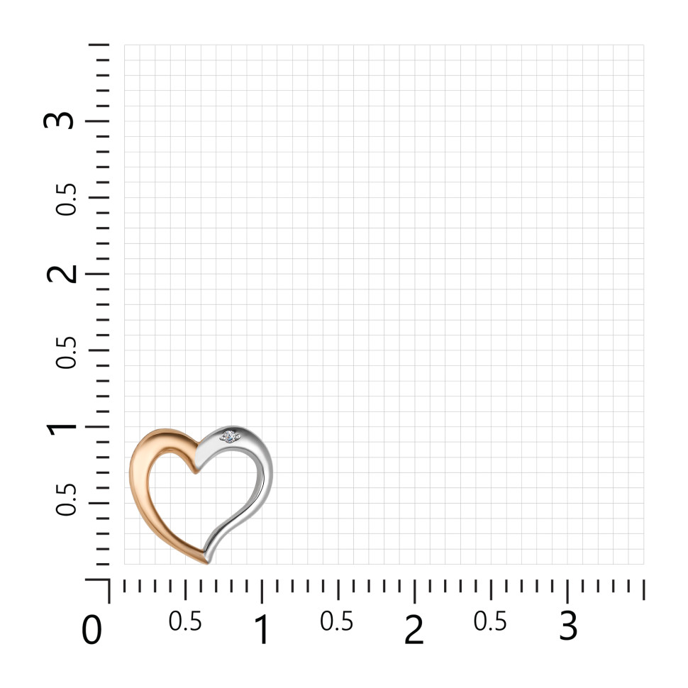 Подвеска из комбинированного золота с бриллиантом (031427)