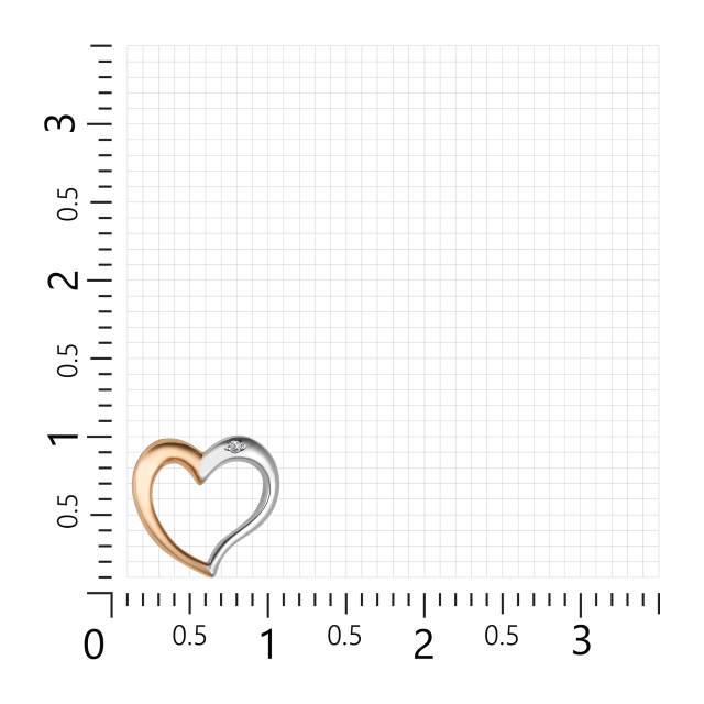 Подвеска из комбинированного золота с бриллиантом (031427)