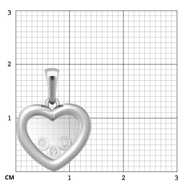 Кулон из белого золота с бриллиантами (039718)