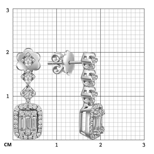 Серьги из белого золота с бриллиантами (054148)