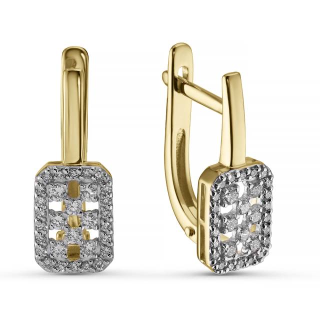 Серьги из жёлтого золота с бриллиантами  (063776)