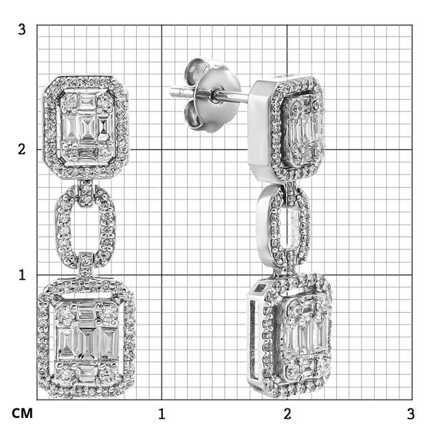 Серьги из белого золота с бриллиантами (054592)