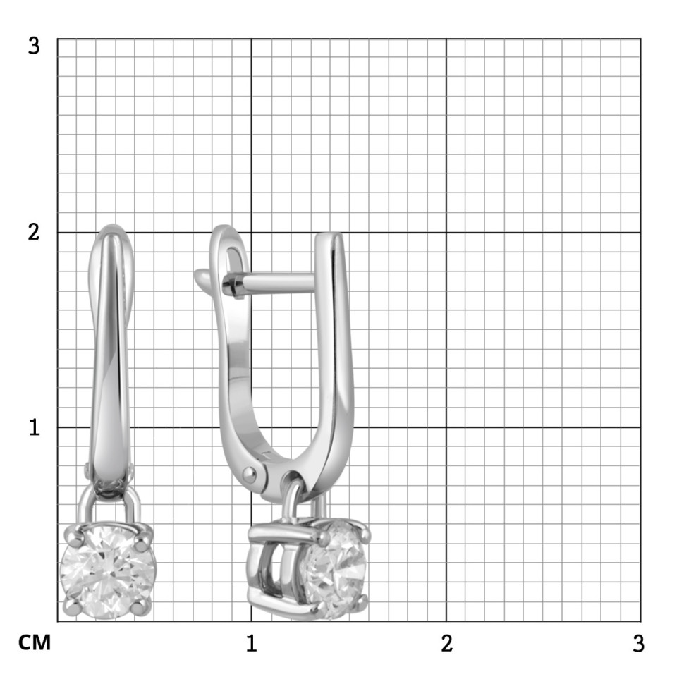 Серьги из белого золота с бриллиантами (027986)