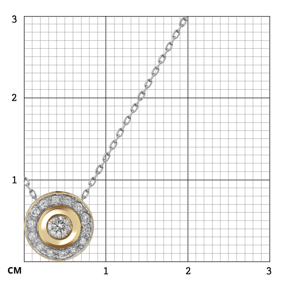Колье из комбинированного золота с бриллиантами (049884)