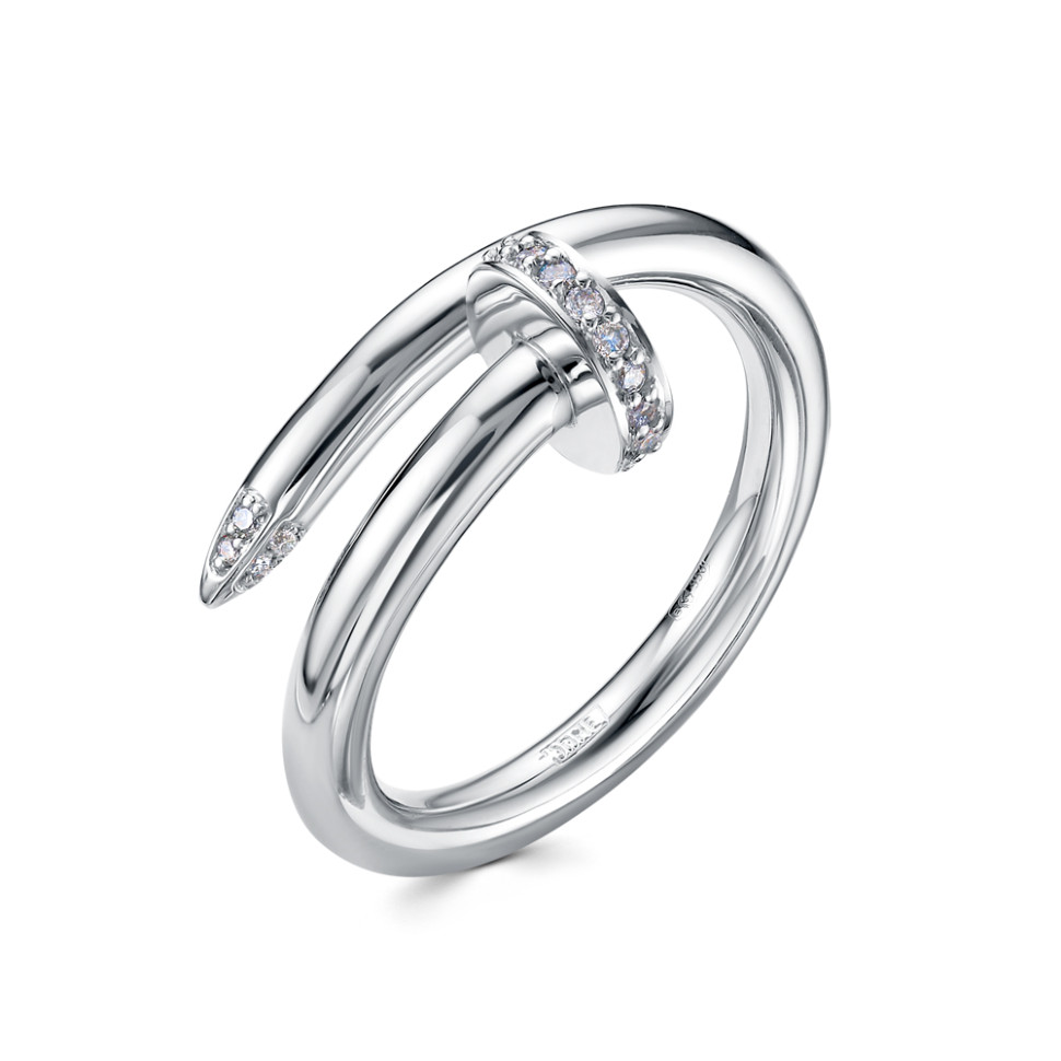 Кольцо из платины с бриллиантами (057993)