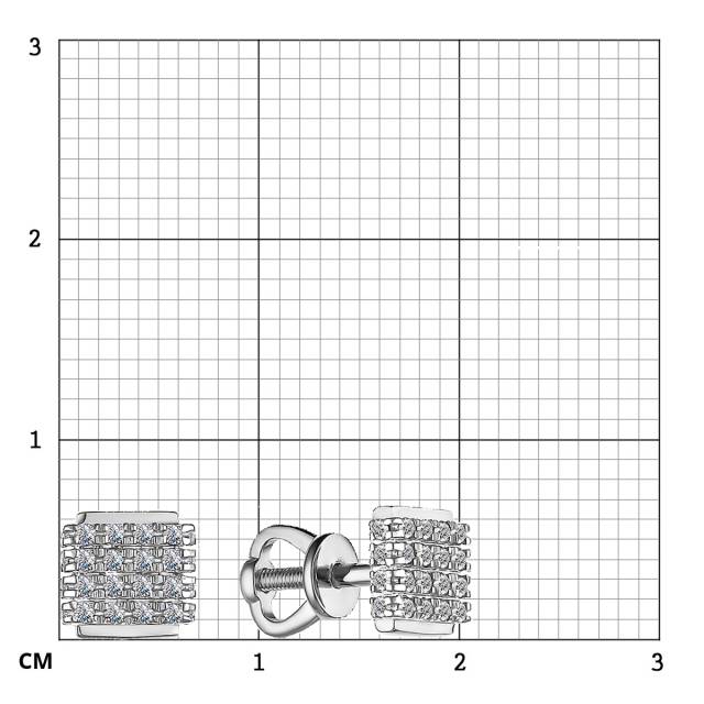 Серьги пусеты из белого золота с бриллиантами (055201)