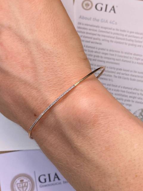 Браслет из красного золота с бриллиантами (040798)