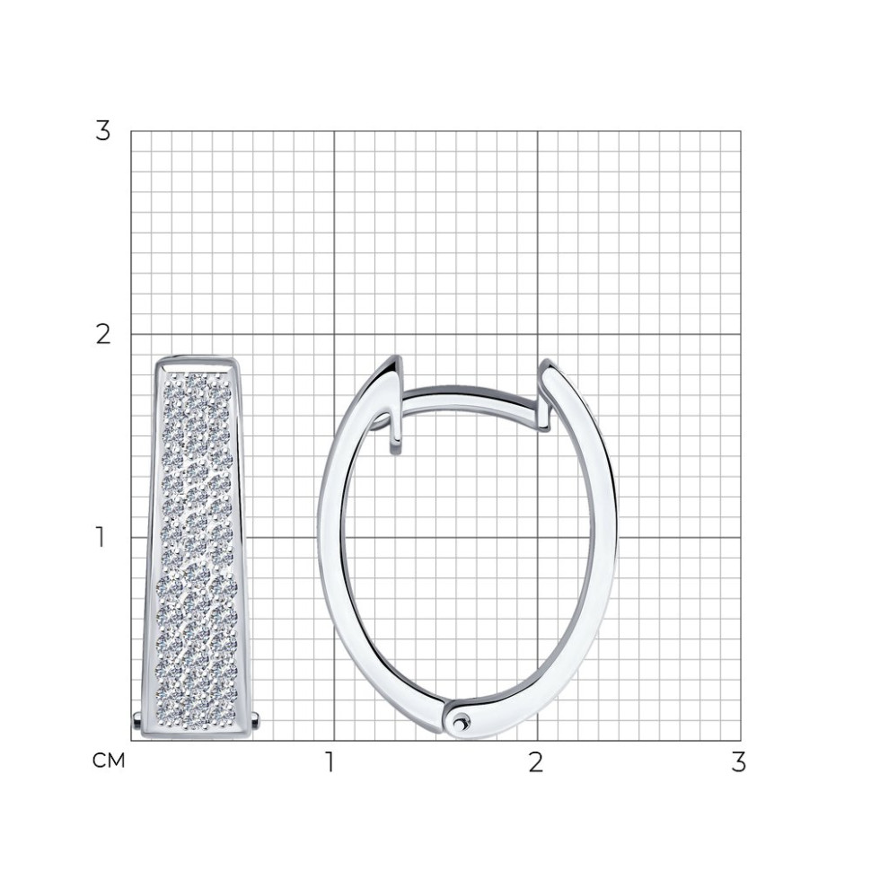 Серьги из белого золота с бриллиантами (047394)