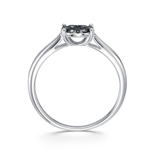 Кольцо из белого золота с чёрными бриллиантами (062971)