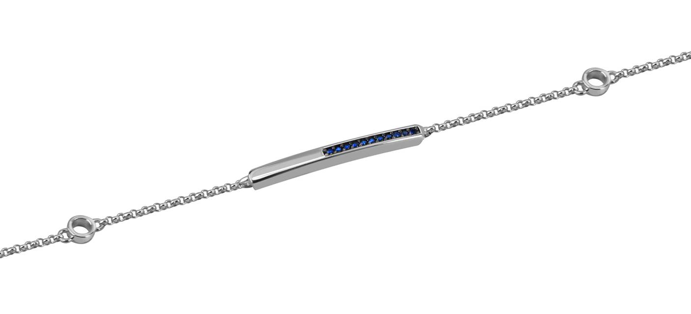 Браслет из белого золота с фианитами (057962)