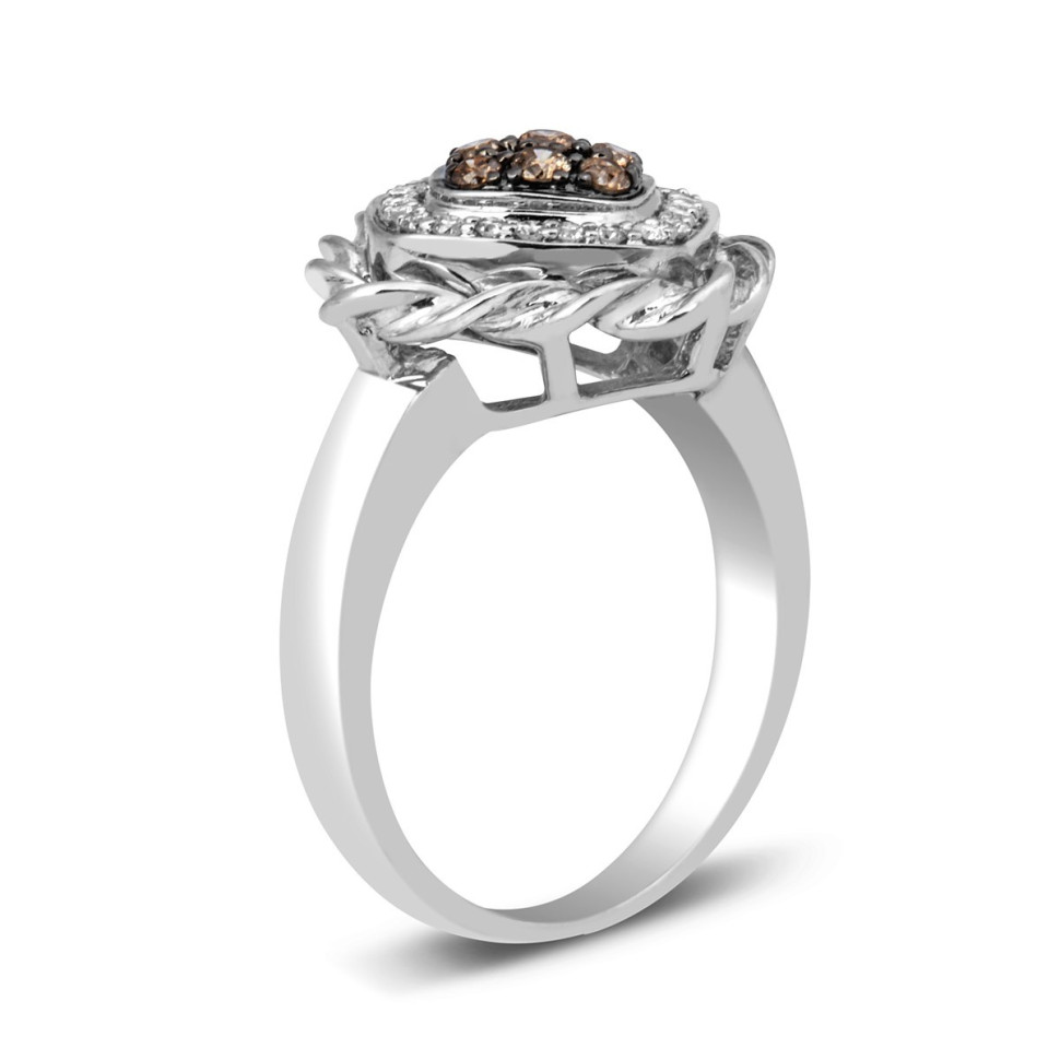 Кольцо из белого золота с бриллиантами (013749)