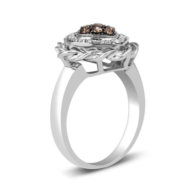 Кольцо из белого золота с бриллиантами (013749)