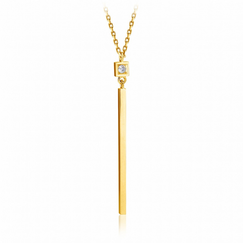 Колье из жёлтого золота с бриллиантом (047757)